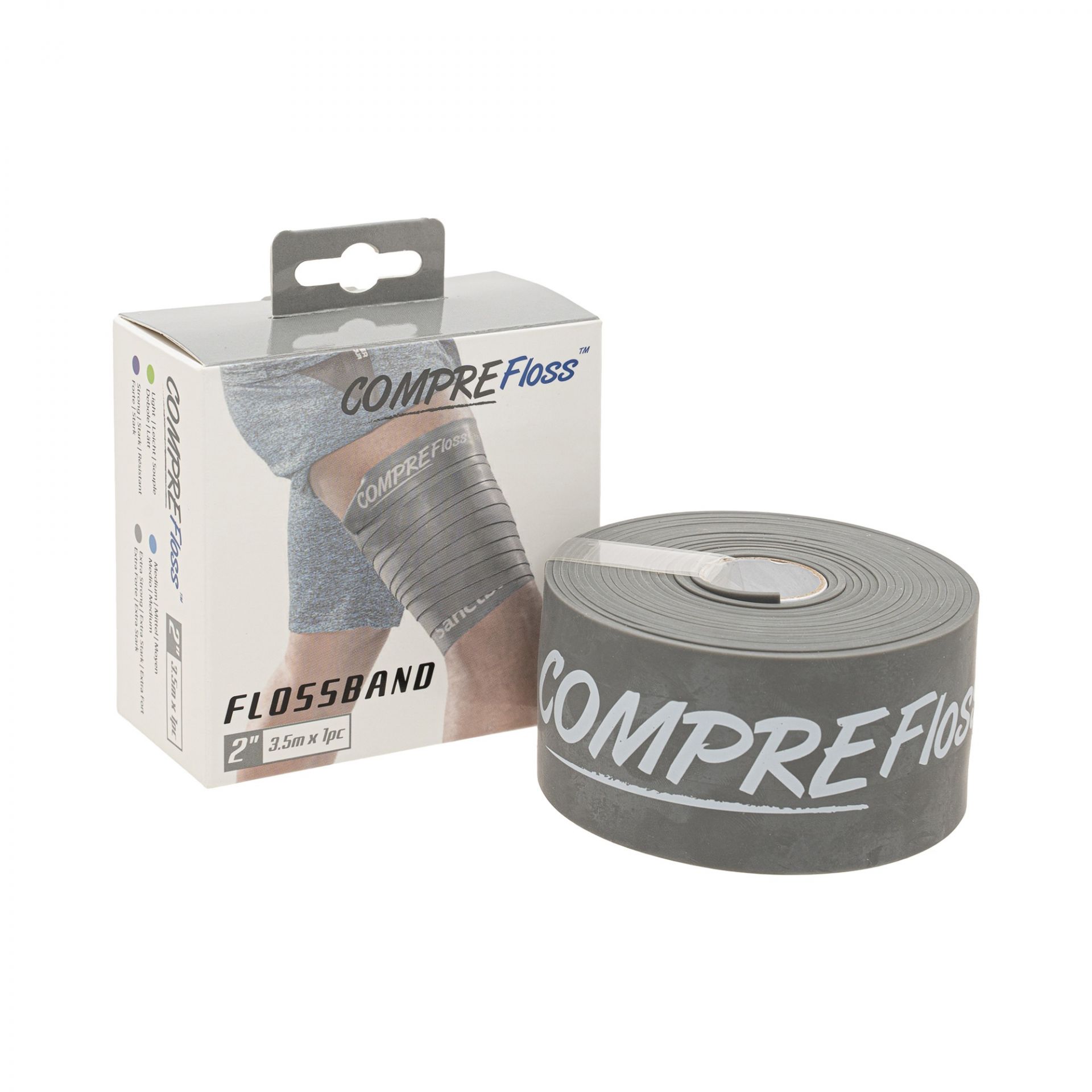 Flossing szalag 5cm x 3.5m szürke erős