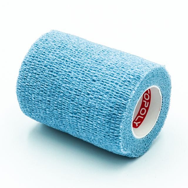 Öntapadó rugalmas pólya nem szőtt 7,5cm x 4,5m azur kék