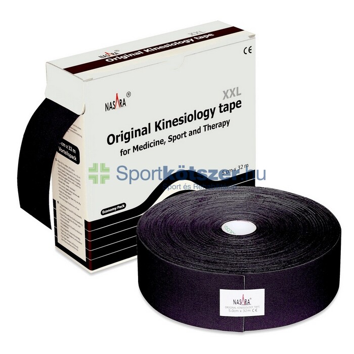 NASARA Kineziológiai tapasz XXL 5cm x 32m fekete