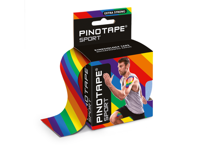 PINOTAPE Sport kineziológiai tapasz 5cm x 5m szivárványos