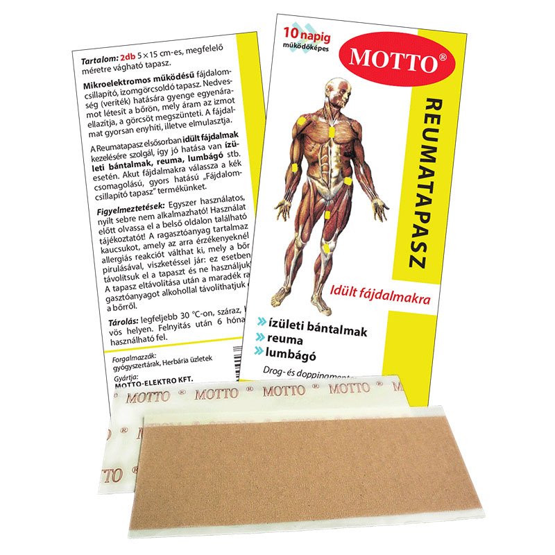 Mottó reumatapasz sárga